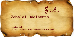 Zabolai Adalberta névjegykártya